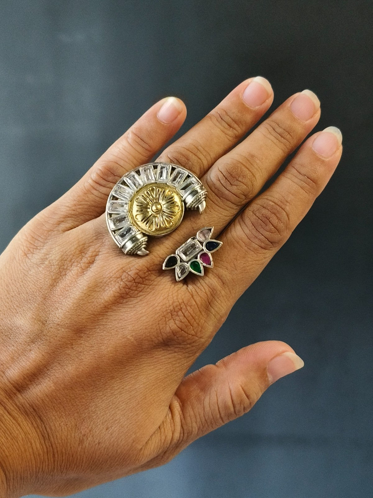 Artistic fusion trending ring with creative fashion detailing