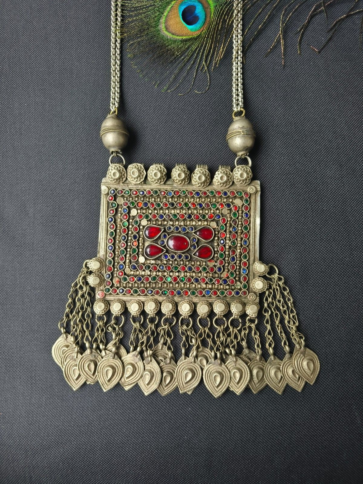 Heritage Jewellery Navratna-Style Pendant Set (Tradition Meets Color)- PS4850-1