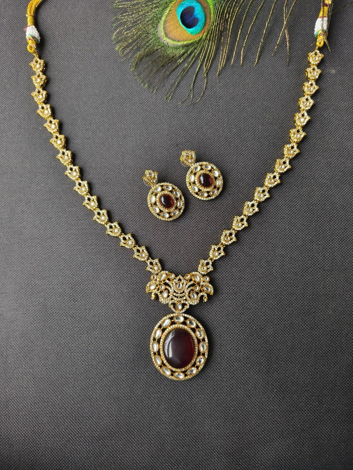 Wedding guest fusion necklace set for sangeet reception and festive functions