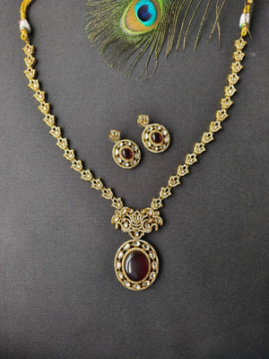 Wedding guest fusion necklace set for sangeet reception and festive functions