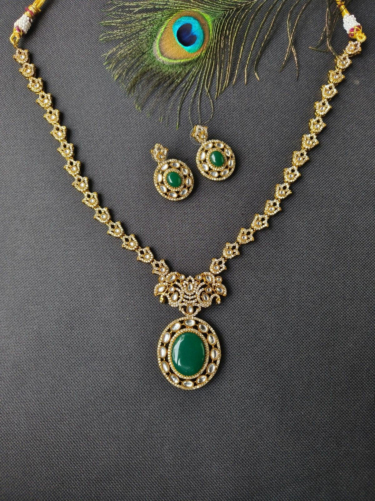 Wedding guest fusion necklace set for sangeet reception and festive functions
