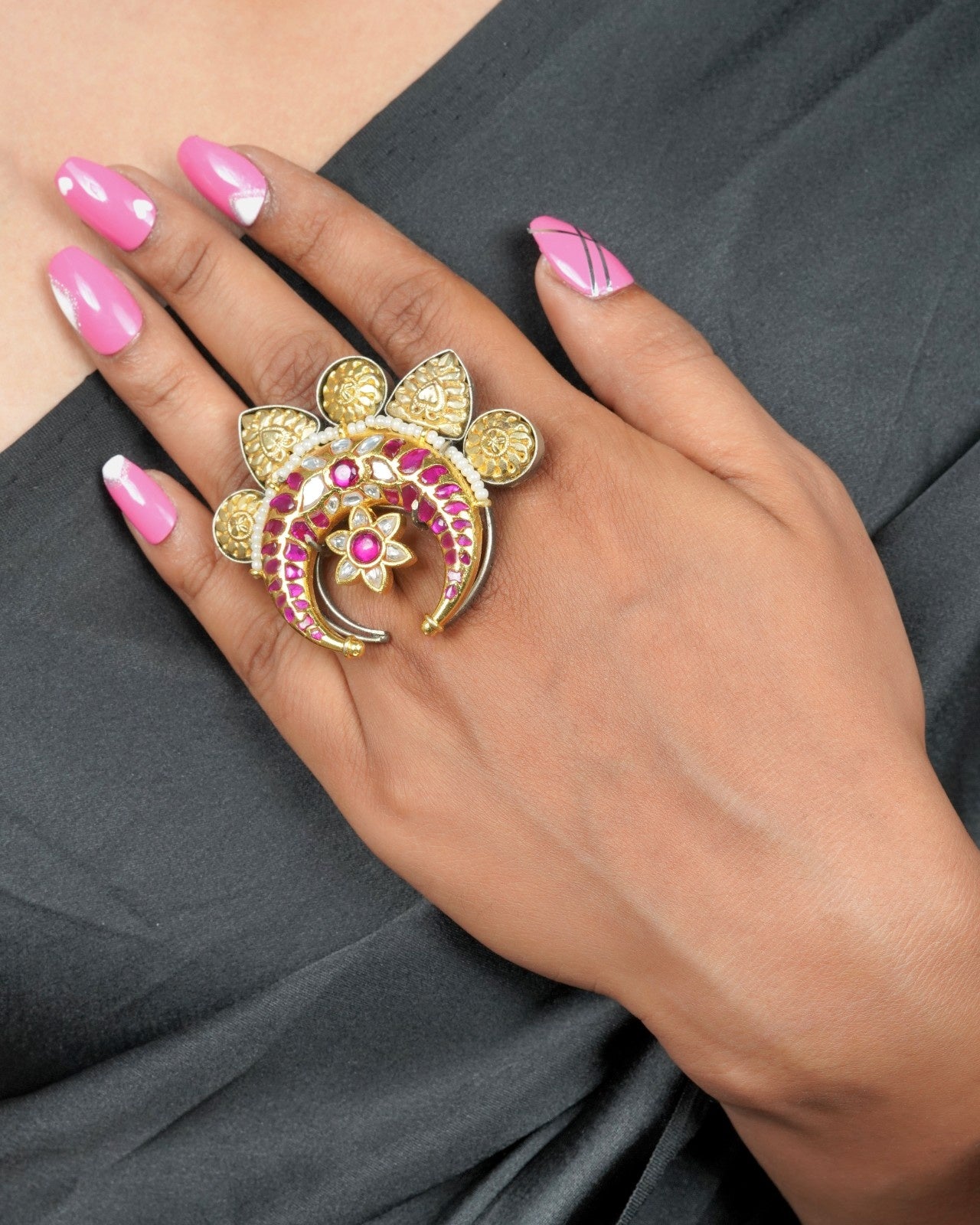 Statement fusion trending ring with bold fashionable presence