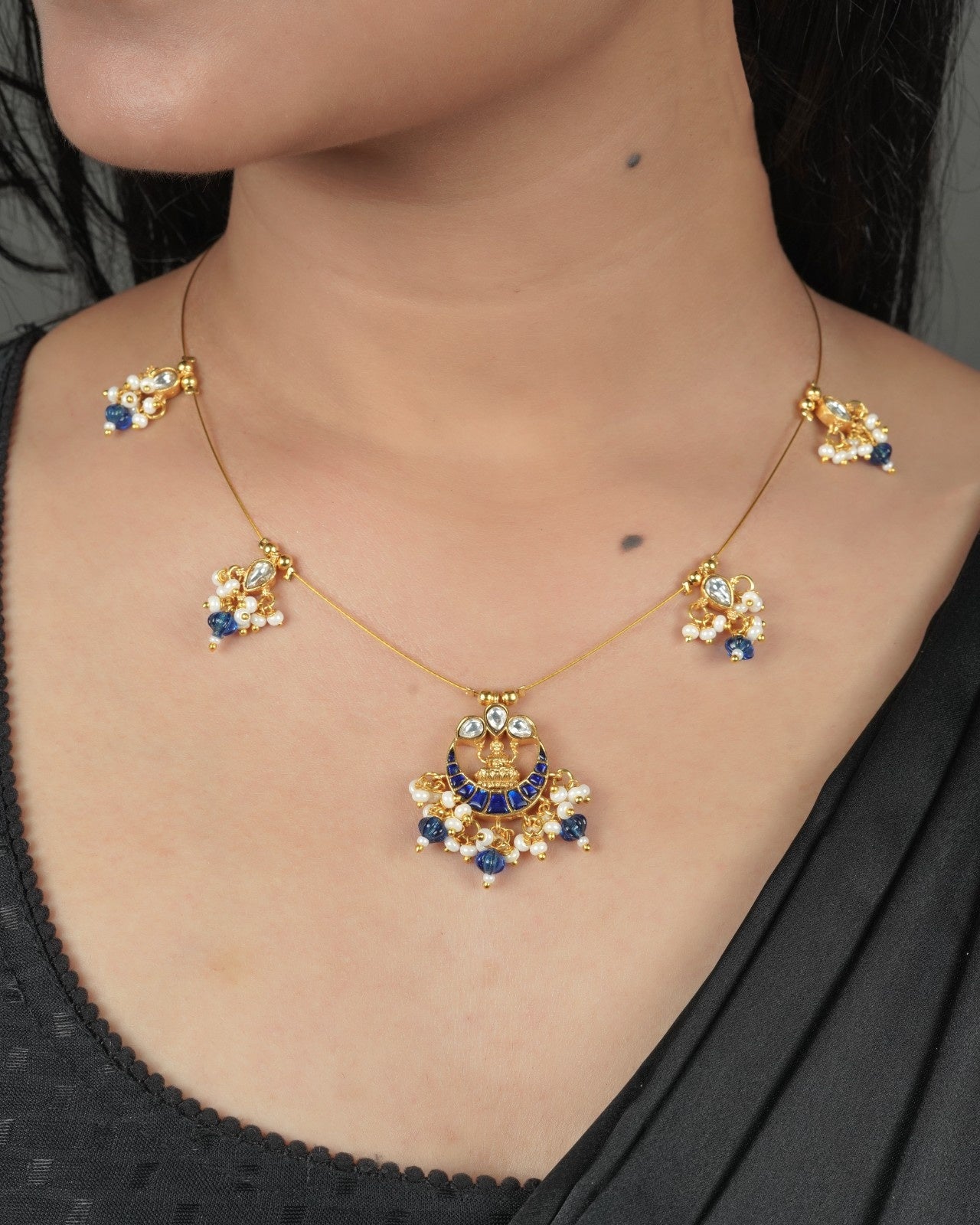 Artisan Jadau Pachi Kundan necklace with detailed traditional craftsmanship
