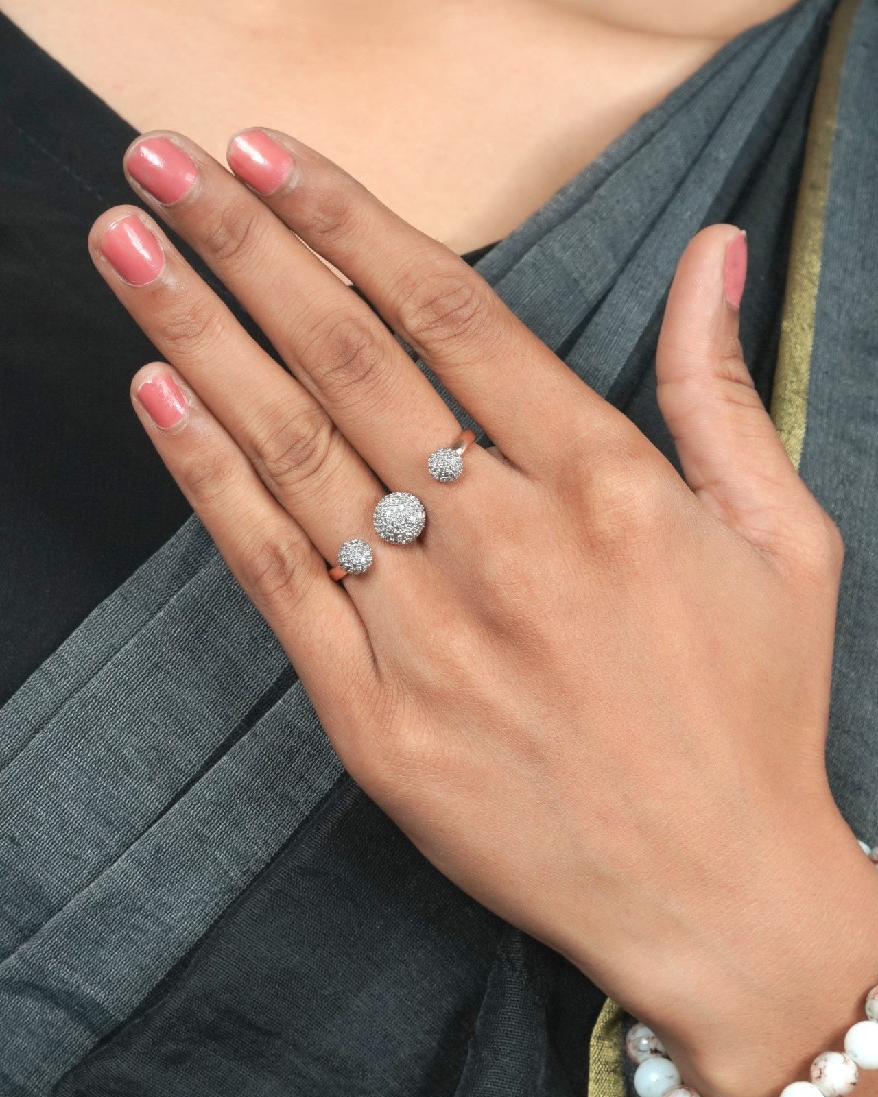 Contemporary diamond collection ring with updated elegant design