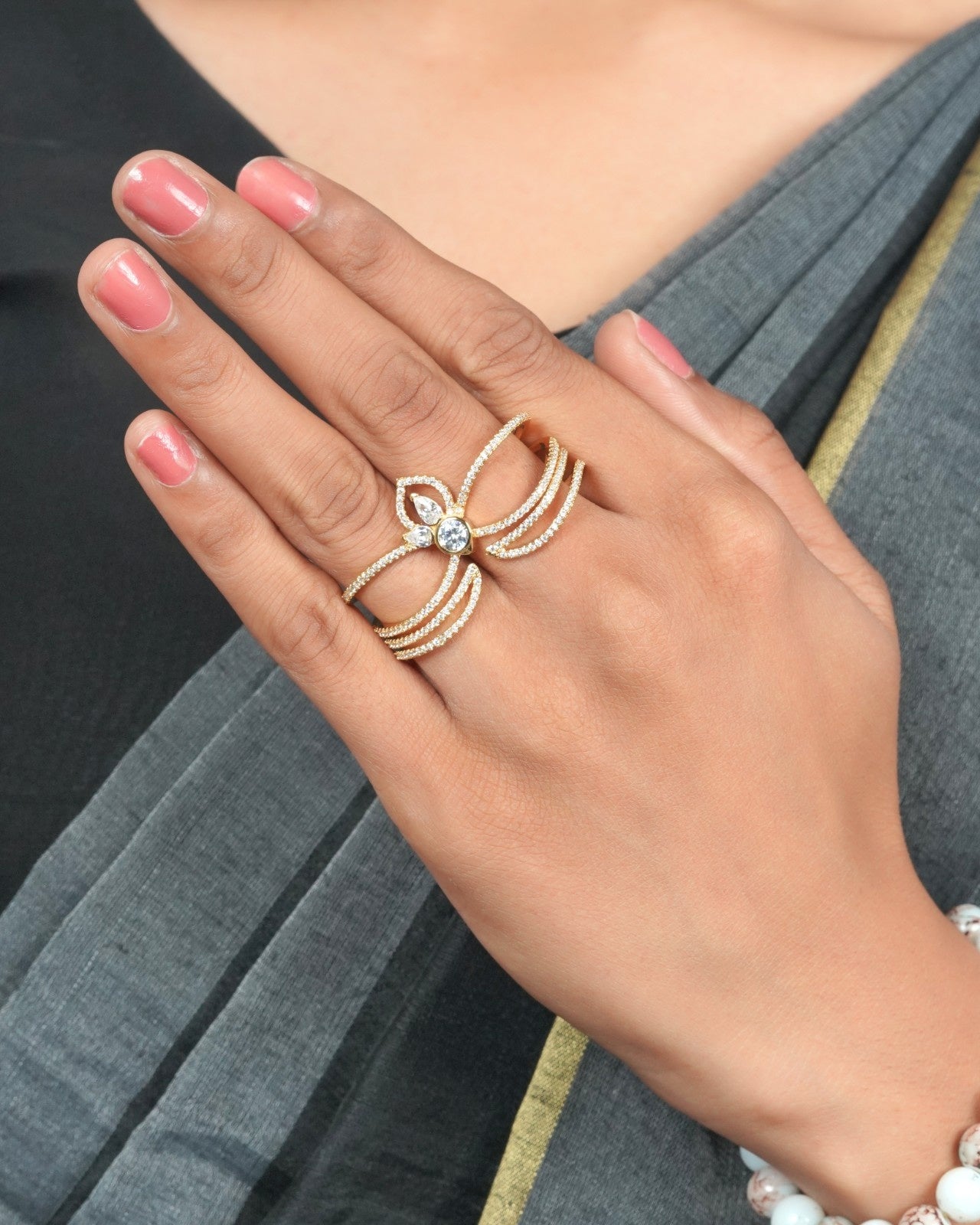 Modern diamond collection ring with sleek contemporary appeal
