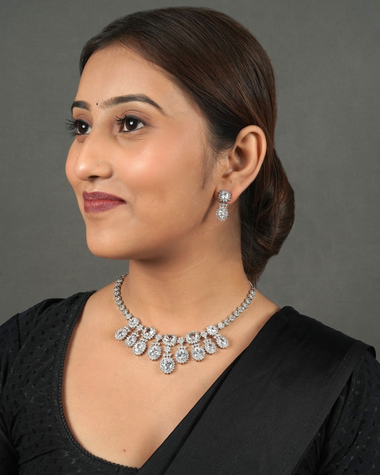Diamond Collection necklace set for women with sparkling stone detailing