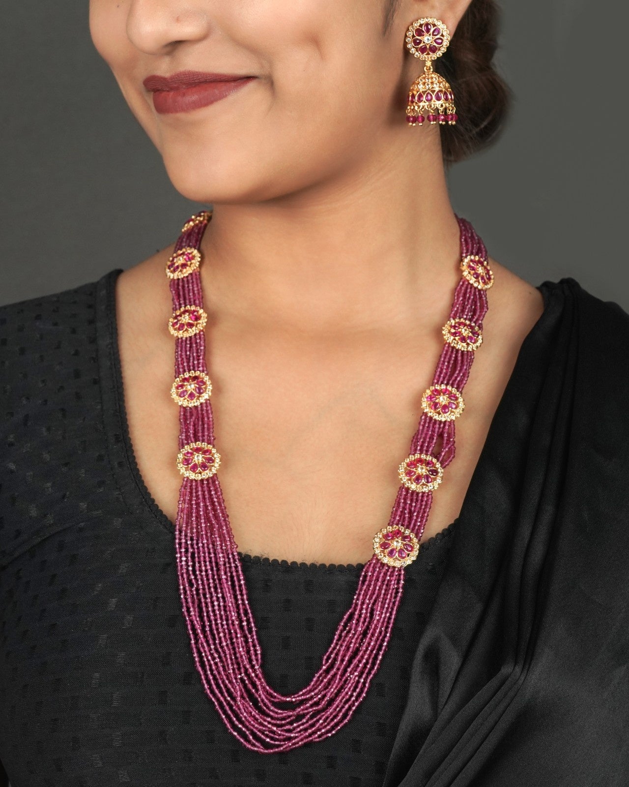 Heritage antique finish kundan mala necklace for wedding wear