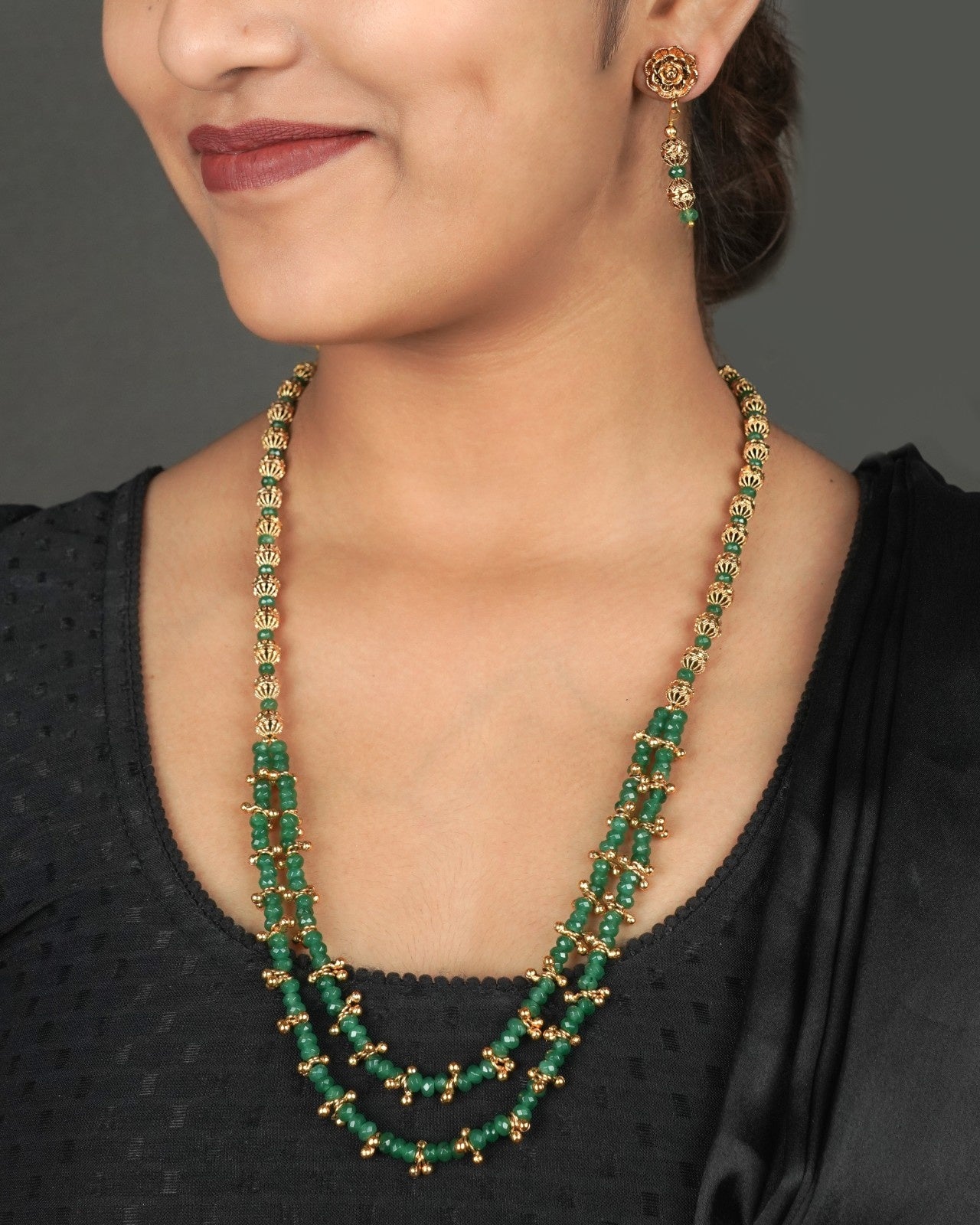 Antique kundan mala necklace imitation jewellery vintage finish