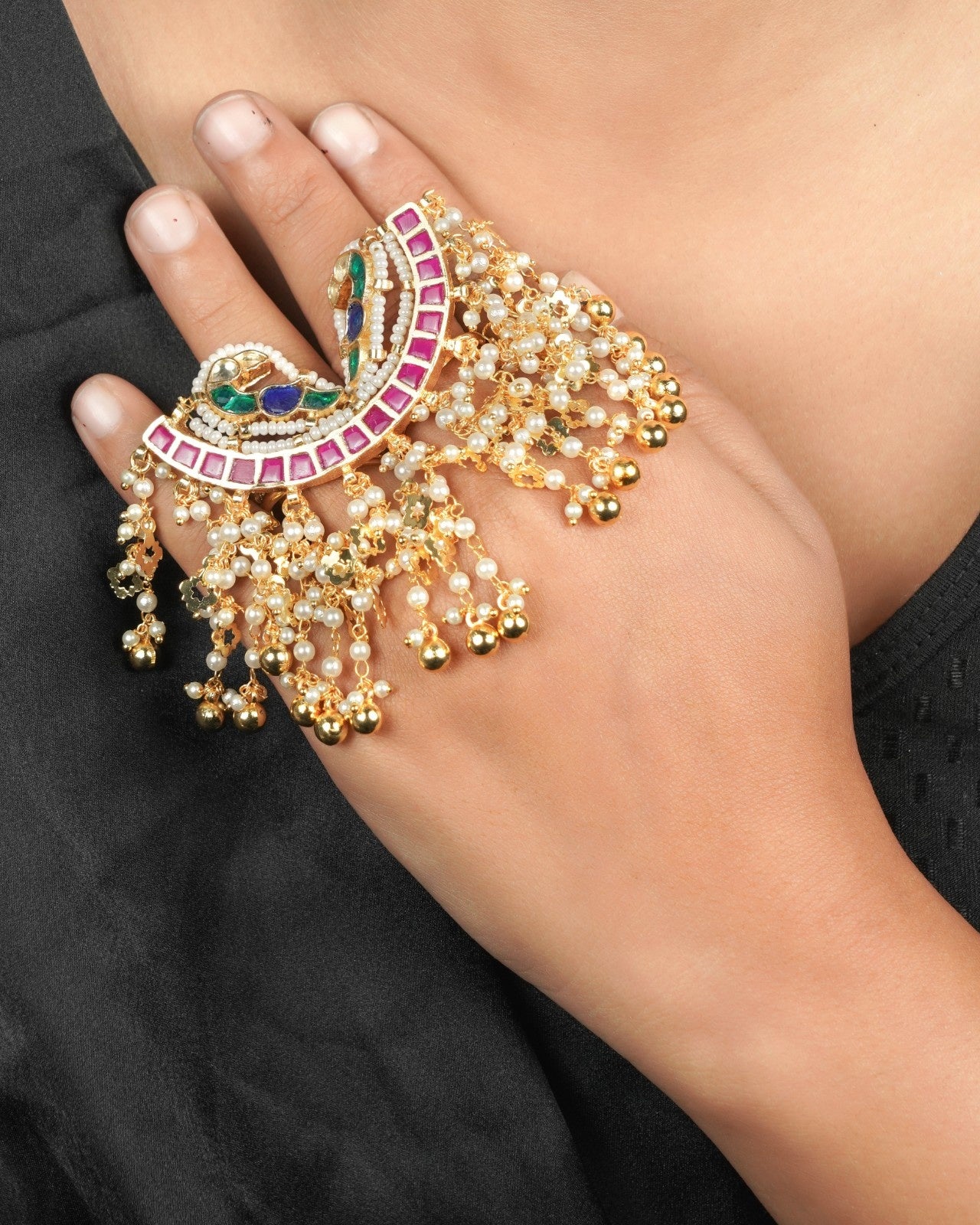 Royal inspired golden heritage ring with ceremonial richness