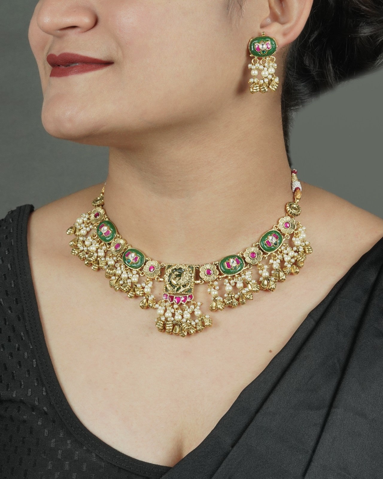 Royal Golden Heritage necklace set for special occasions, weddings and festive events