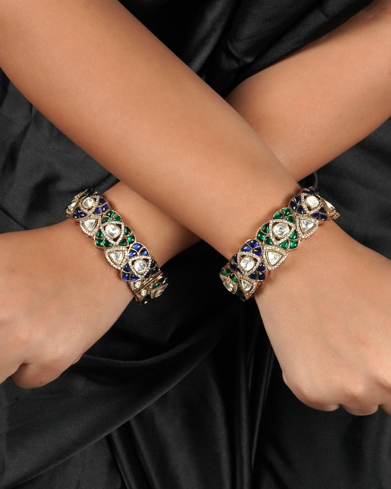 Royal polki kundan bangles bridal kangan set