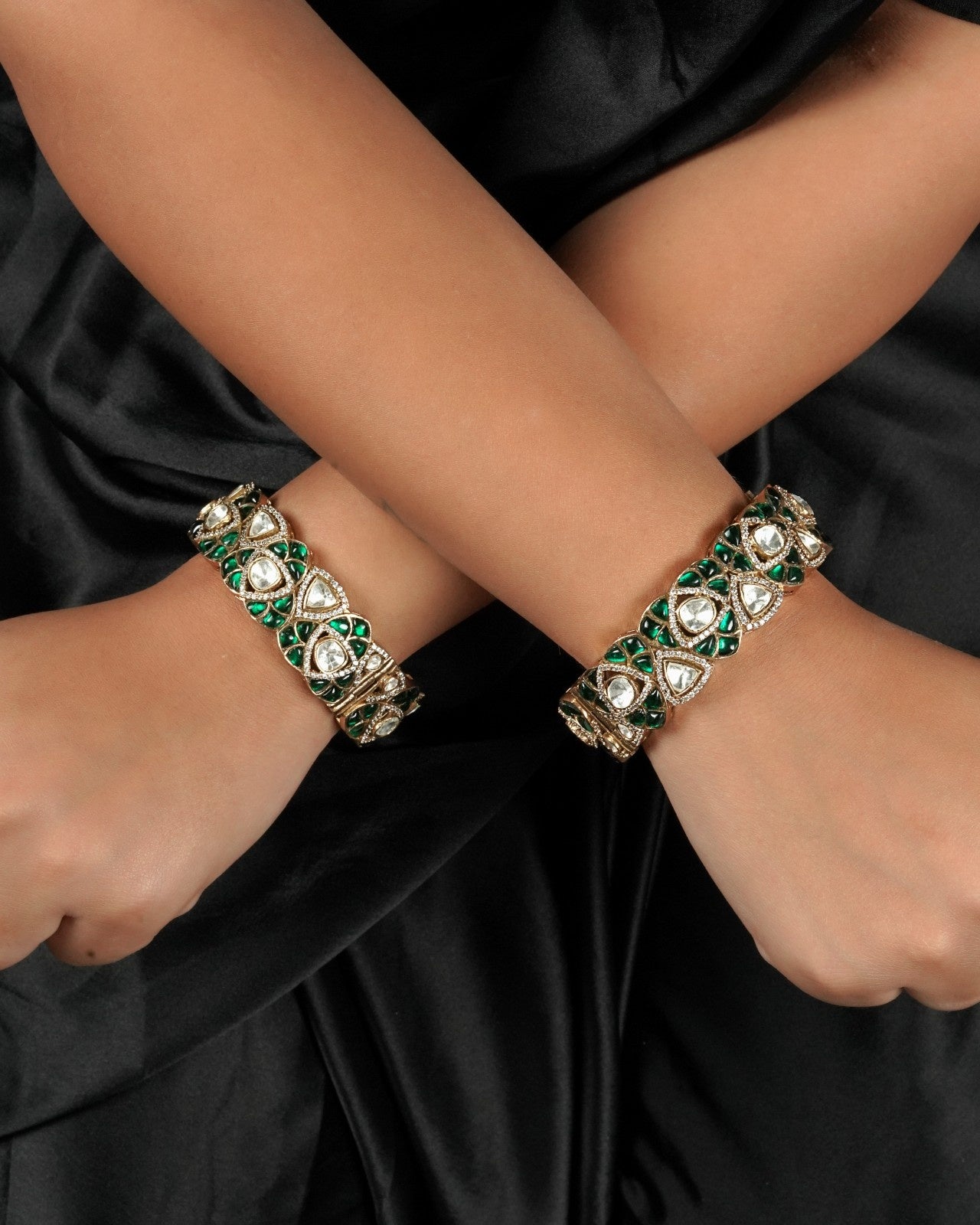 Royal polki kundan bangles bridal kangan set
