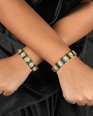 Everyday subtle polki kundan bangles kangan set