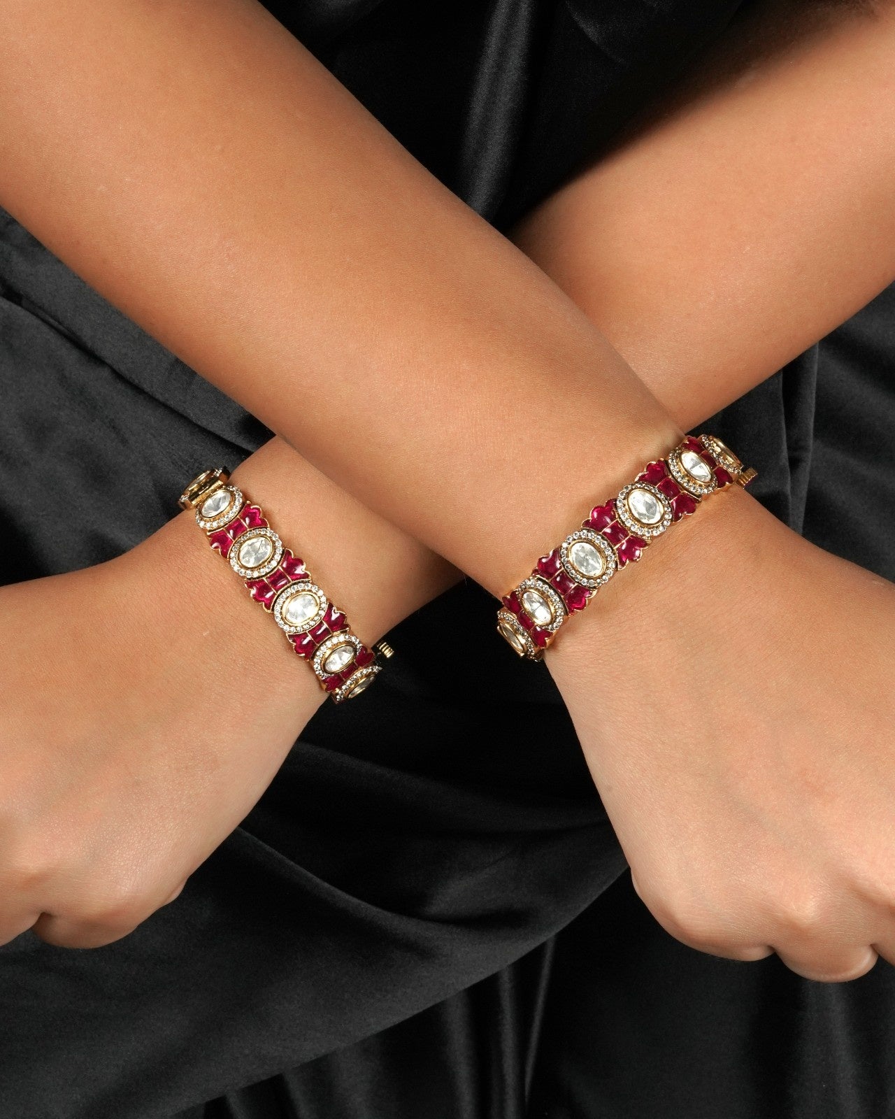 Everyday subtle polki kundan bangles kangan set