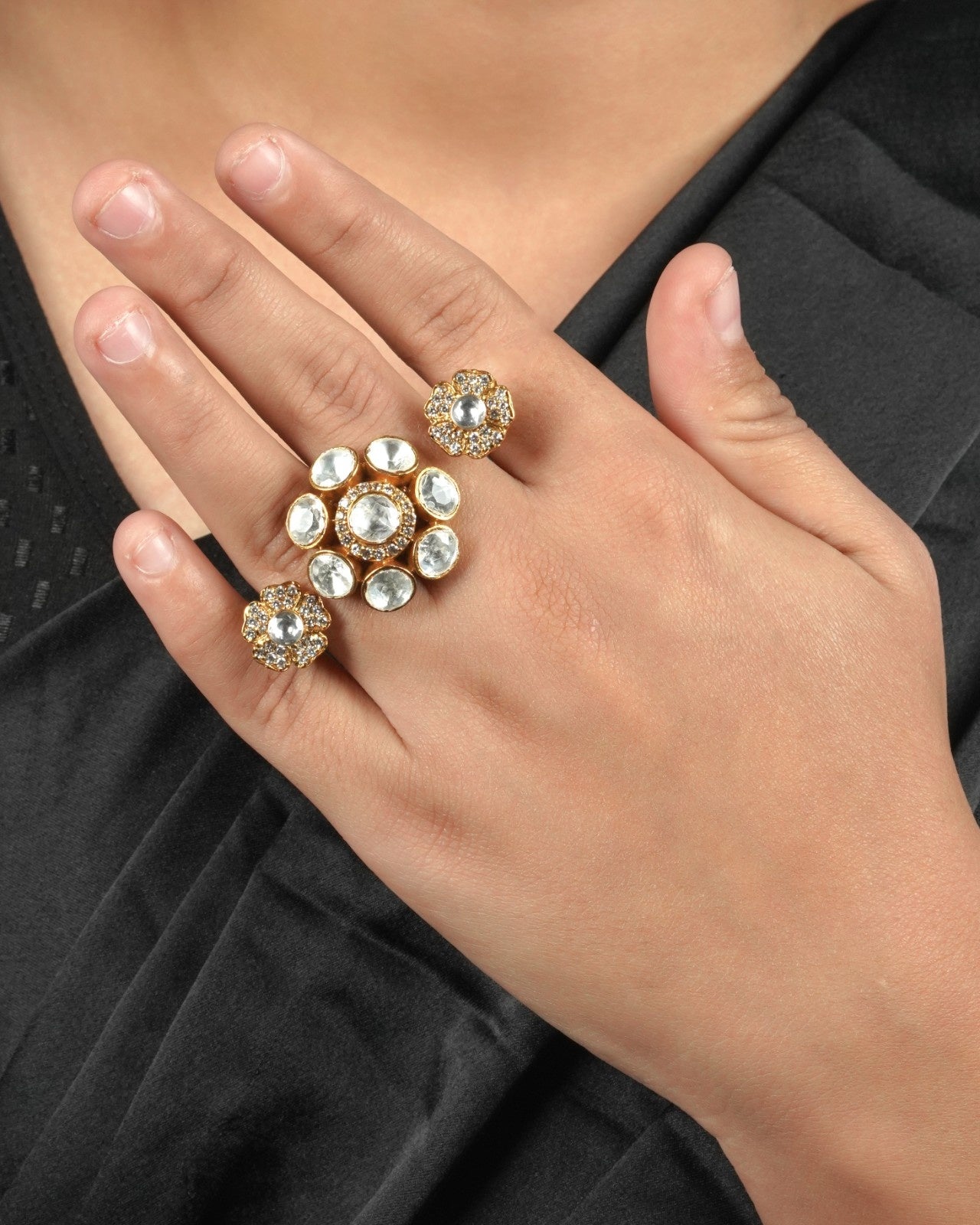Wedding Season Polki Moissanite Ring with reliable grandeur and heritage-inspired sparkle