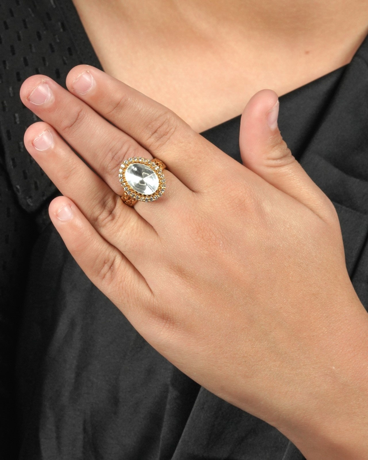 Heritage Sparkle Polki Moissanite Ring with celebratory shine and refined craftsmanship