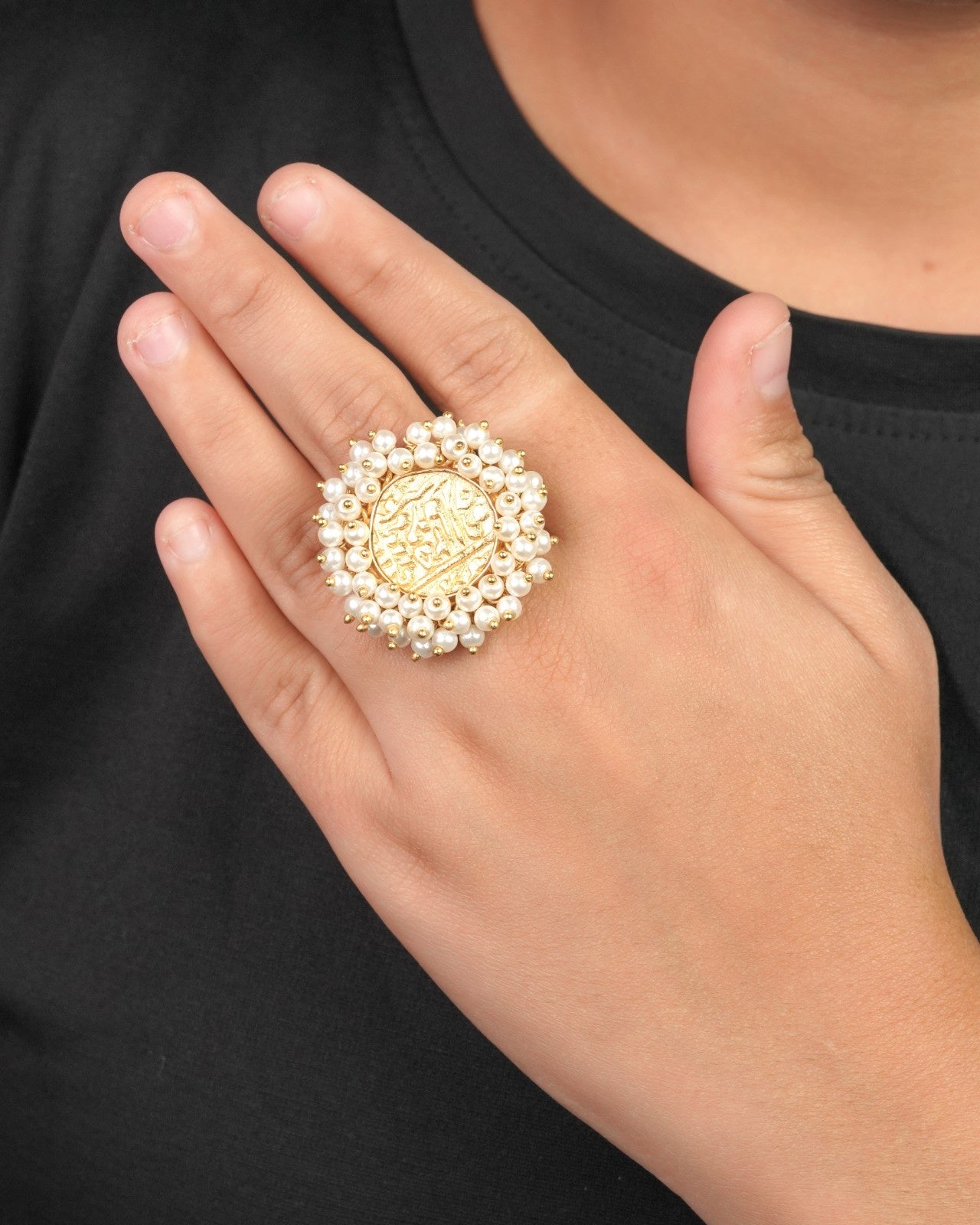 Bold tribal antique ring created for impactful statement styling