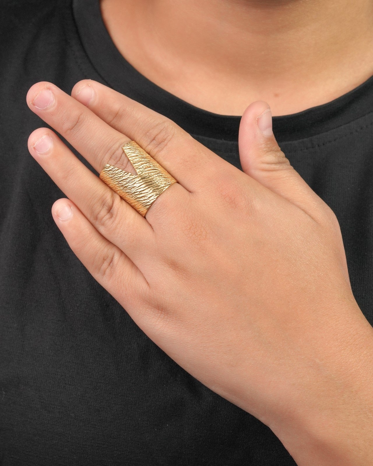 Tribal-inspired antique ring with bold design-led visual character
