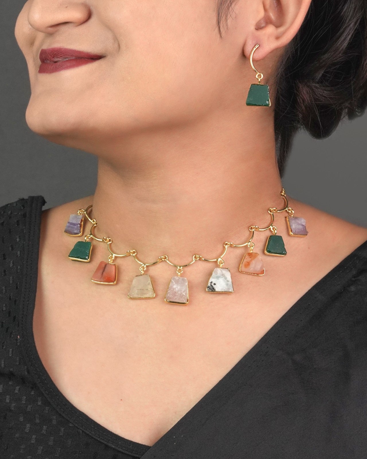 Elegant tribal antique necklace set for ethnic wear and festive styling