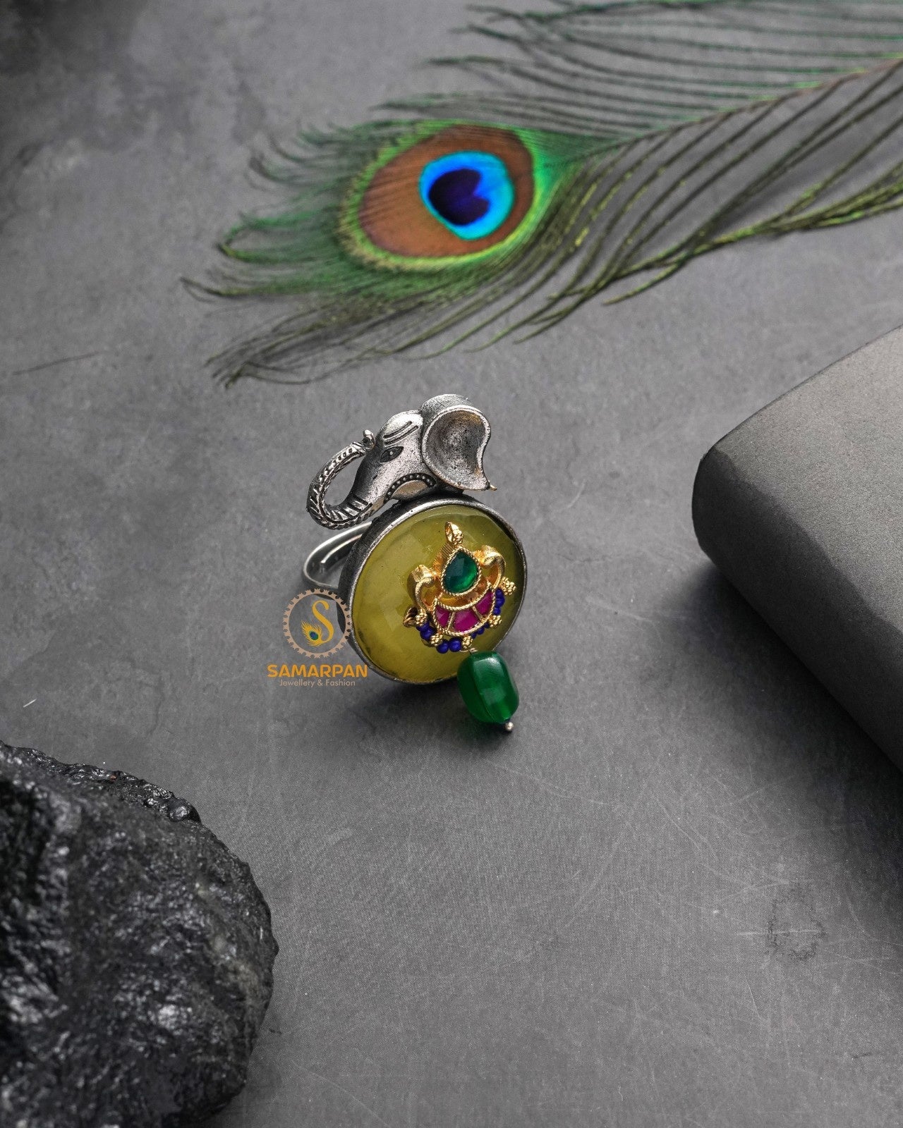 Bridal inspired Samarpan ring with celebratory glamour and elegant detail