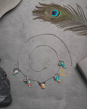 Mint Color Minimal kandora waist chain for modern ethnic outfit styling