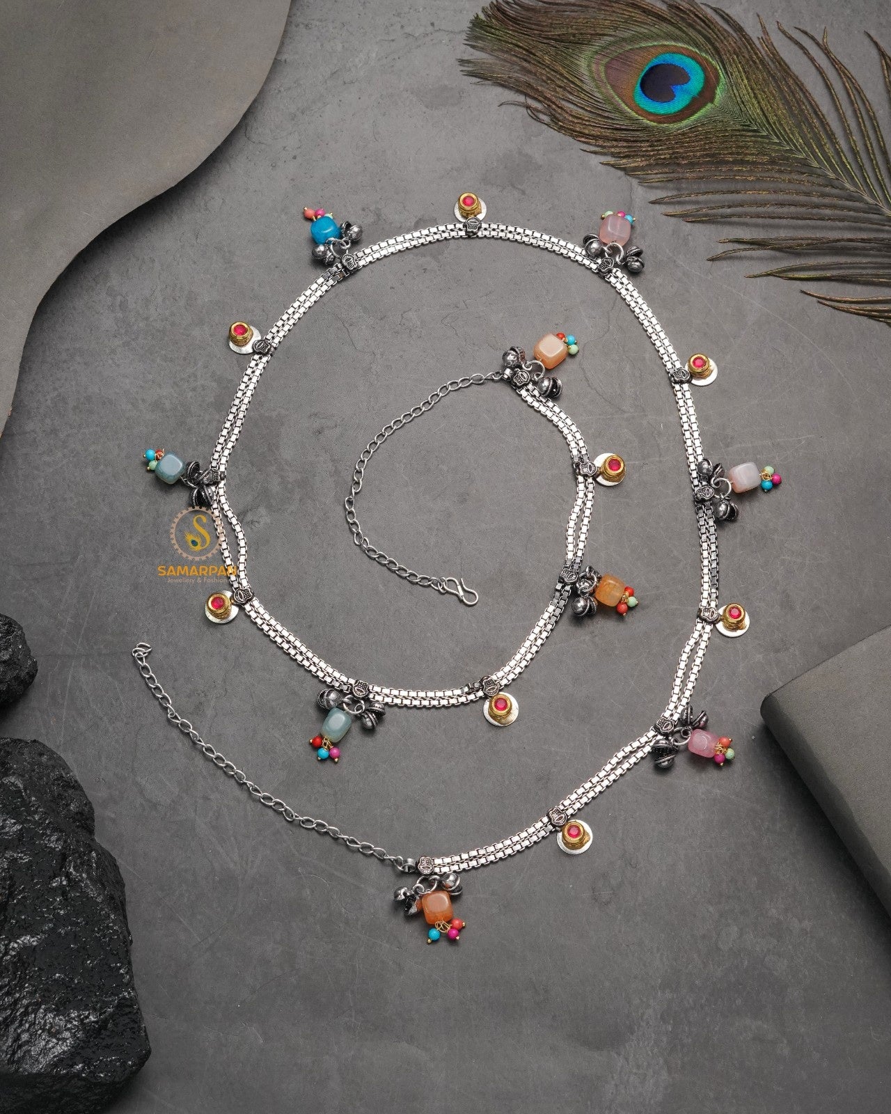 Kandora waist chain jewellery for indo-western fusion outfits