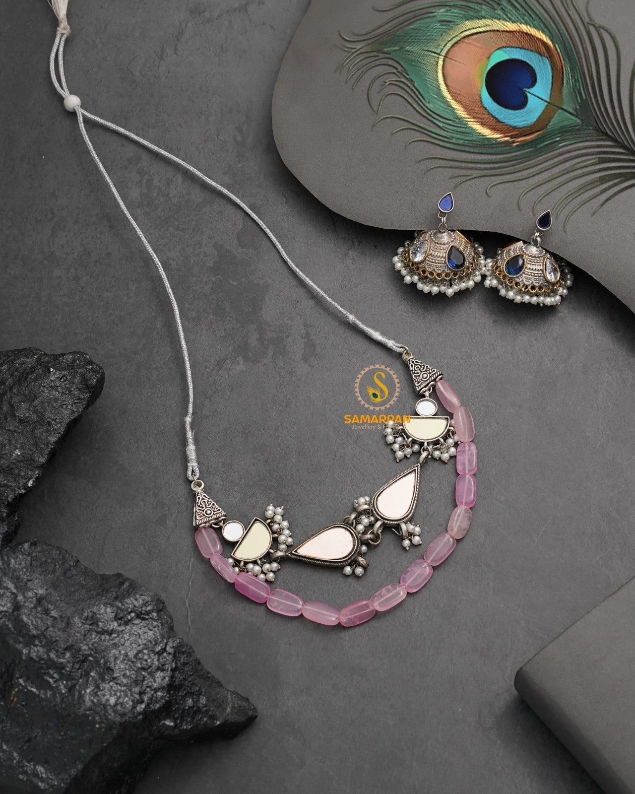 Elegant necklace set online by Samarpan for traditional festive dressing