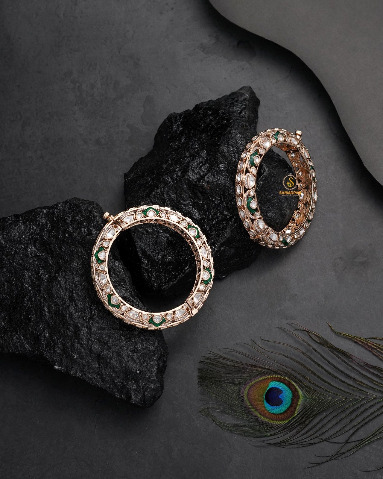 Bold antique kundan bangles kangan statement ethnic jewellery