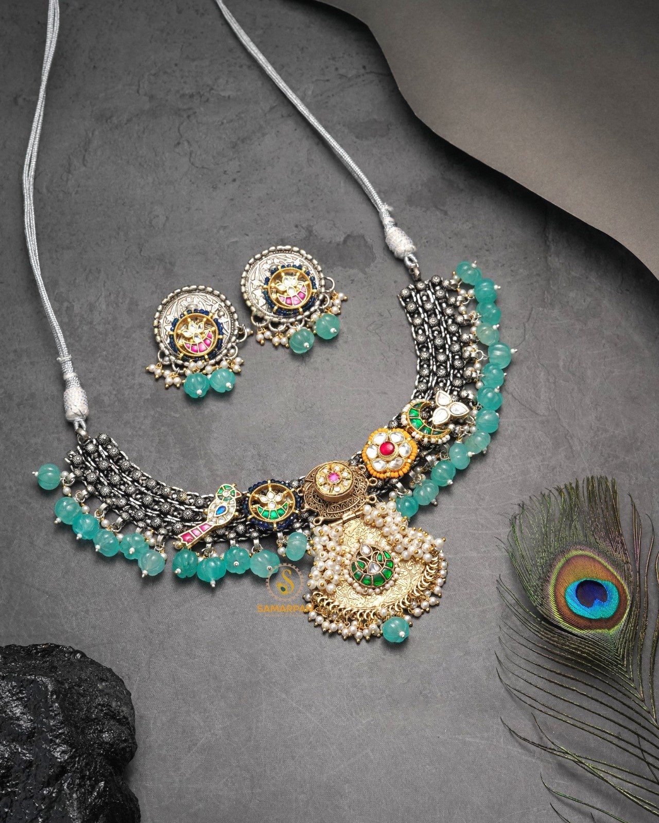Designer jewellery set from Samarpan Fashion for Indian ethnic wear