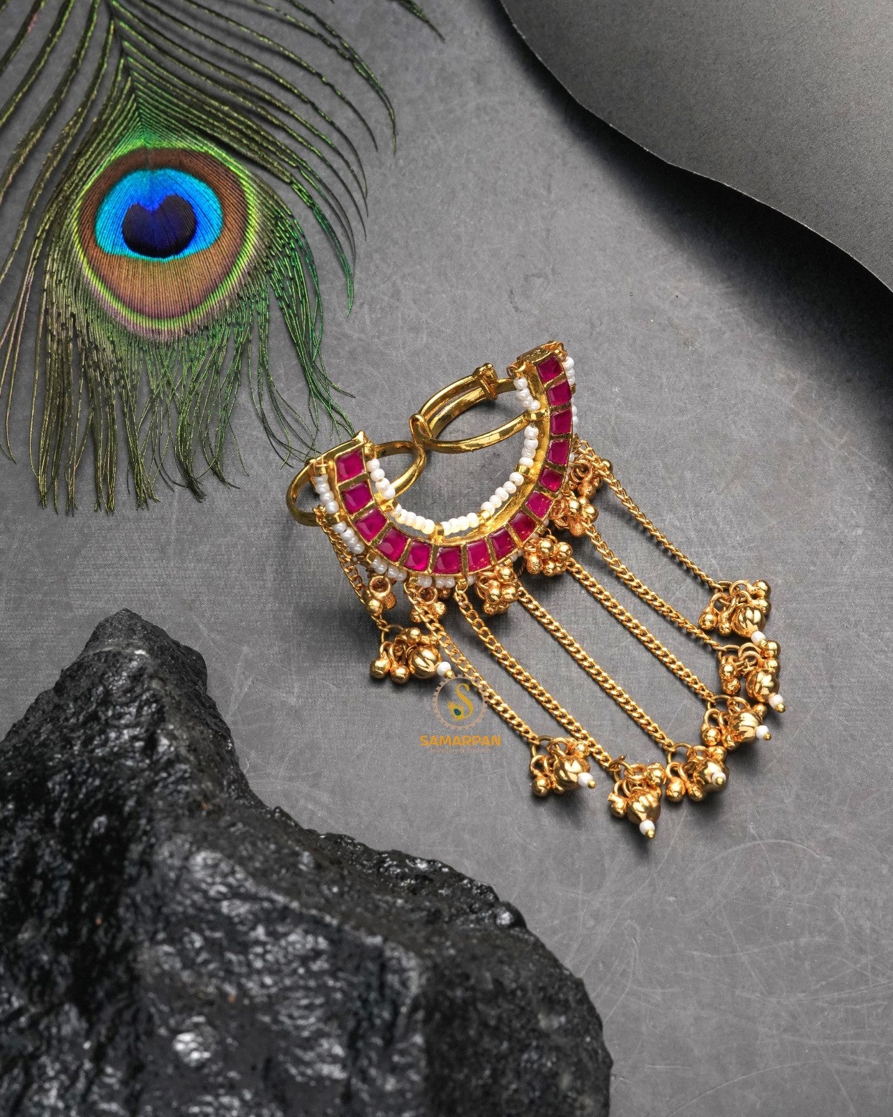 Designer ring by Samarpan styled for refined modern Indian fashion looks