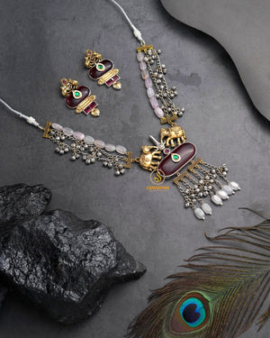 Samarpan designer necklace set for wedding reception and family functions