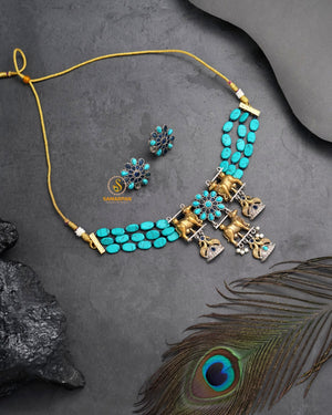 Designer necklace set by Samarpan for saree lehenga and ethnic occasion styling