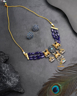 Designer necklace set by Samarpan for saree lehenga and ethnic occasion styling