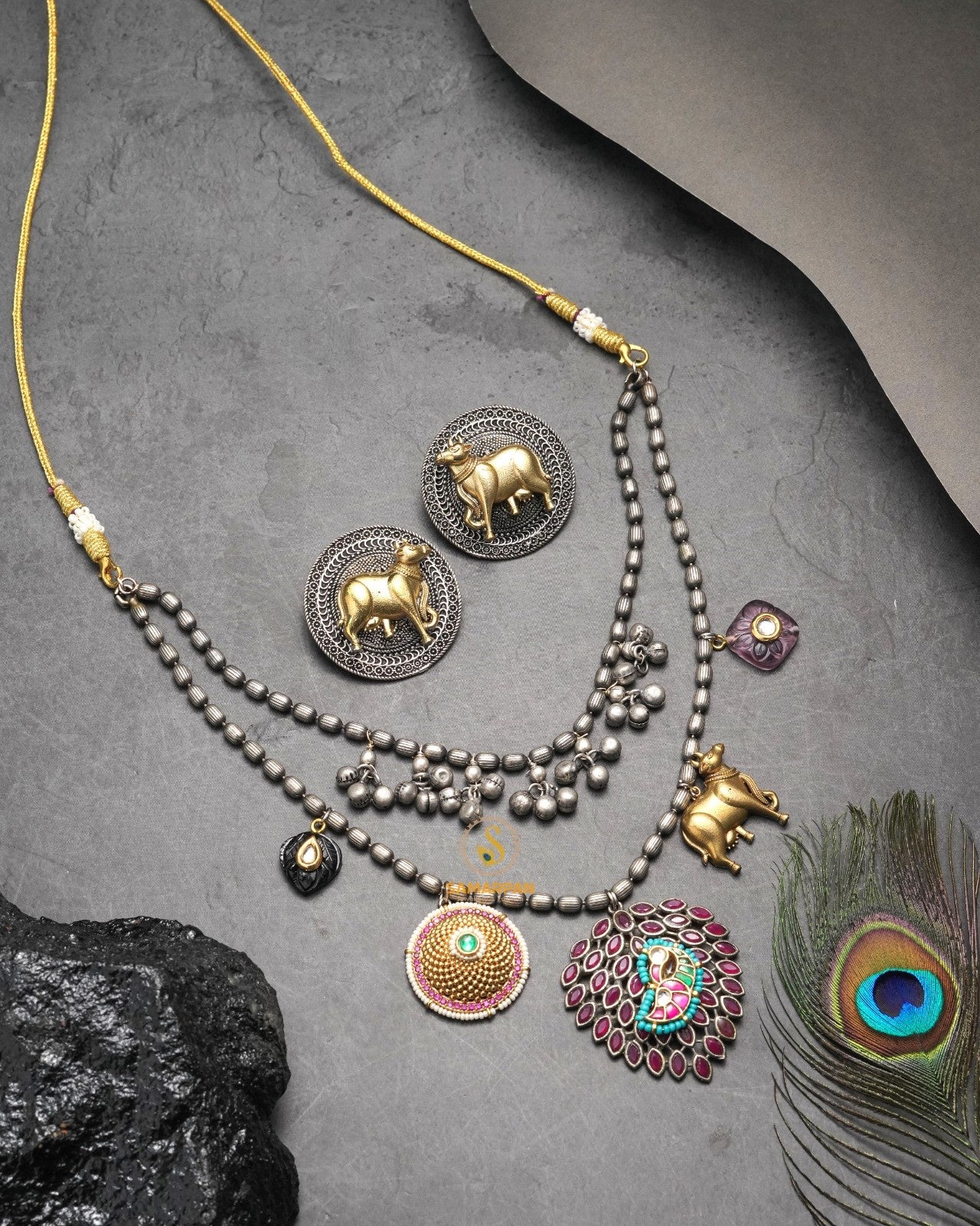 Samarpan designer necklace set for wedding reception and family functions