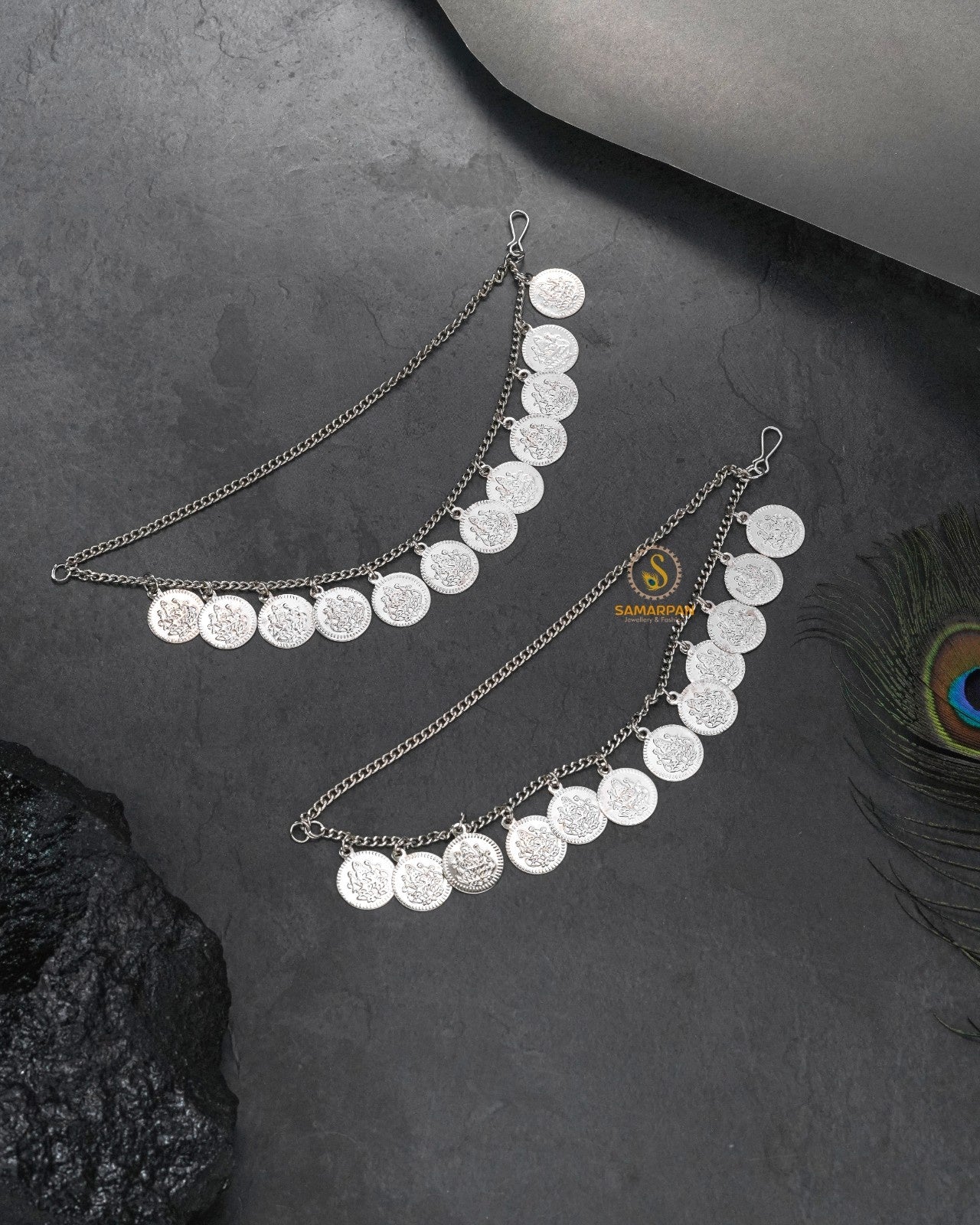 Festive kanser meenakari touch colorful traditional hair jewellery