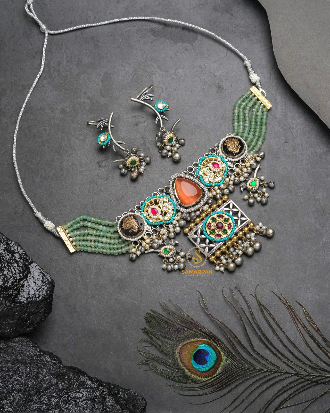 Occasion wear necklace set for women by Samarpan Fashion for ethnic outfits