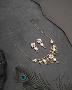 Premium Polki Moissanite jewellery set for bridal-style ethnic wear