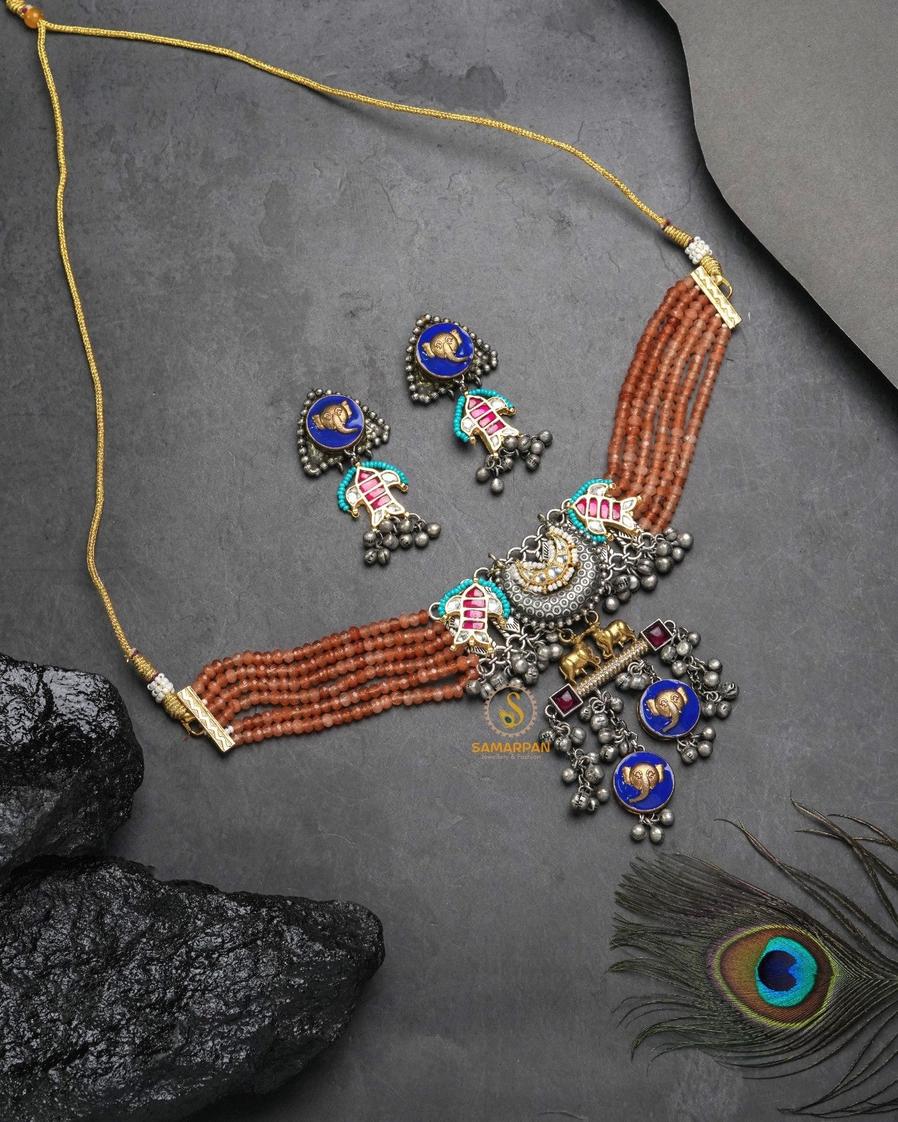 Indian necklace set from Designed by Samarpan for saree and lehenga styling