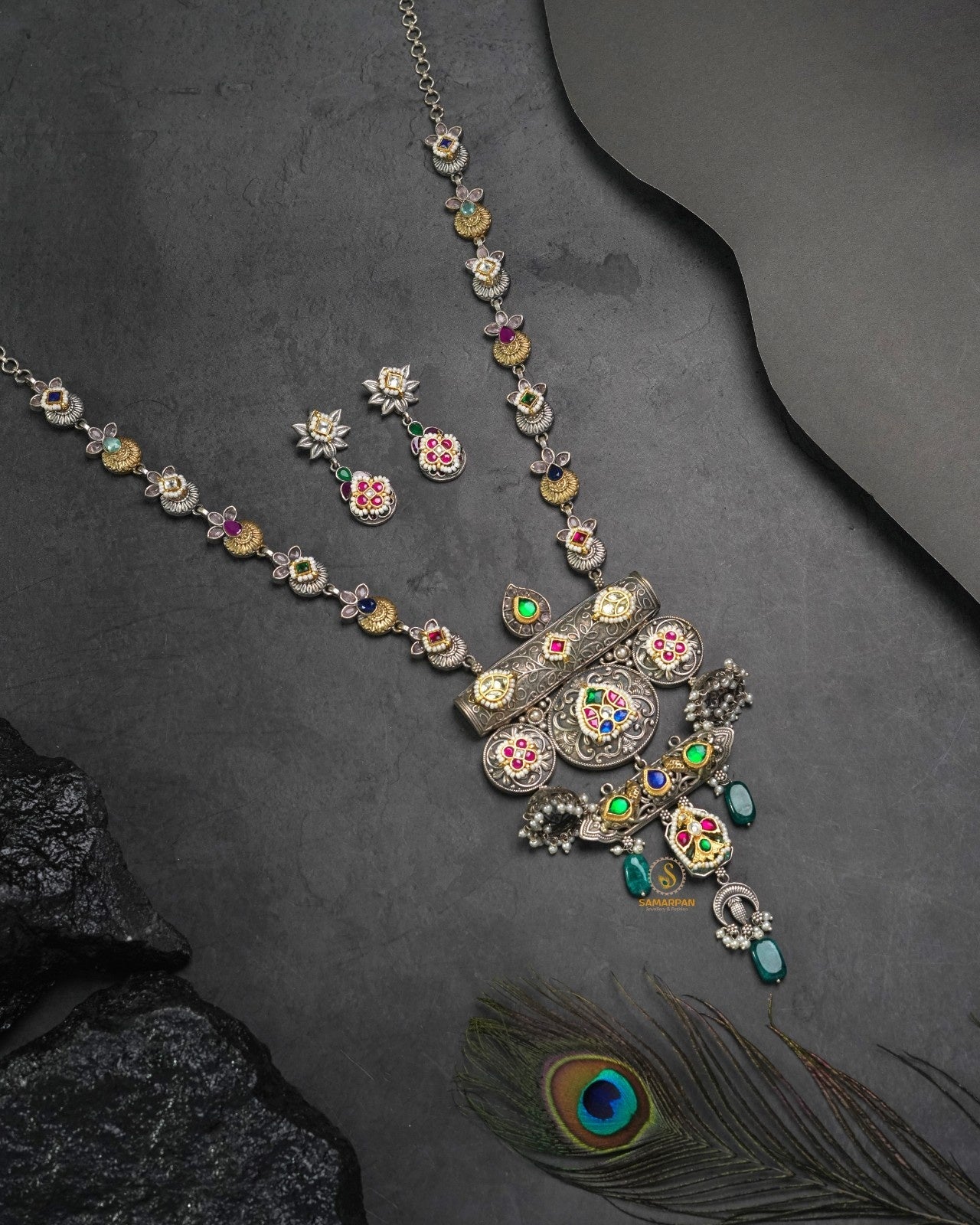 Designer Tribal Antique Pendant Necklace Sets for Festive Wear - PS5650-2