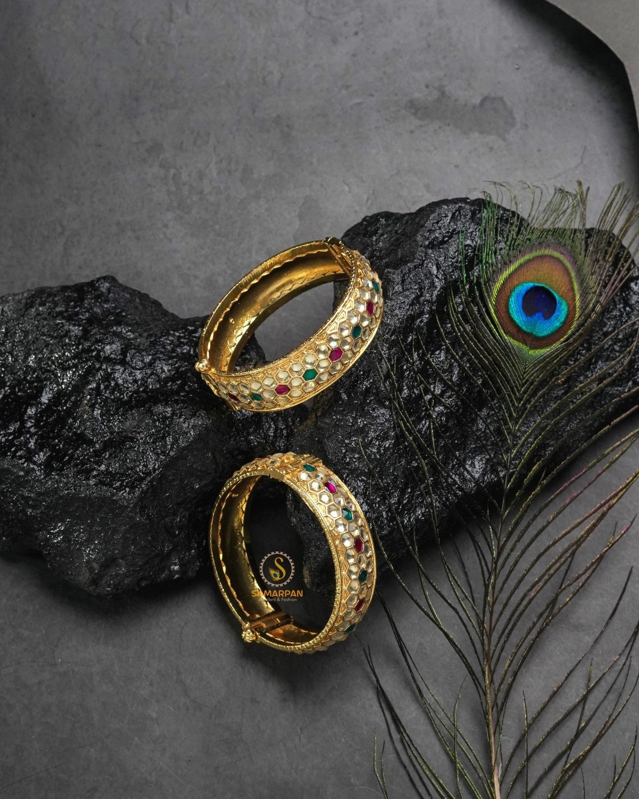 Jadau bangles and kundan kangan set in elegant ethnic design for cultural events and celebrations
