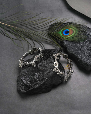 Statement tribal bangles and oxidised kangan set in bold ethnic design for festive and casual wear