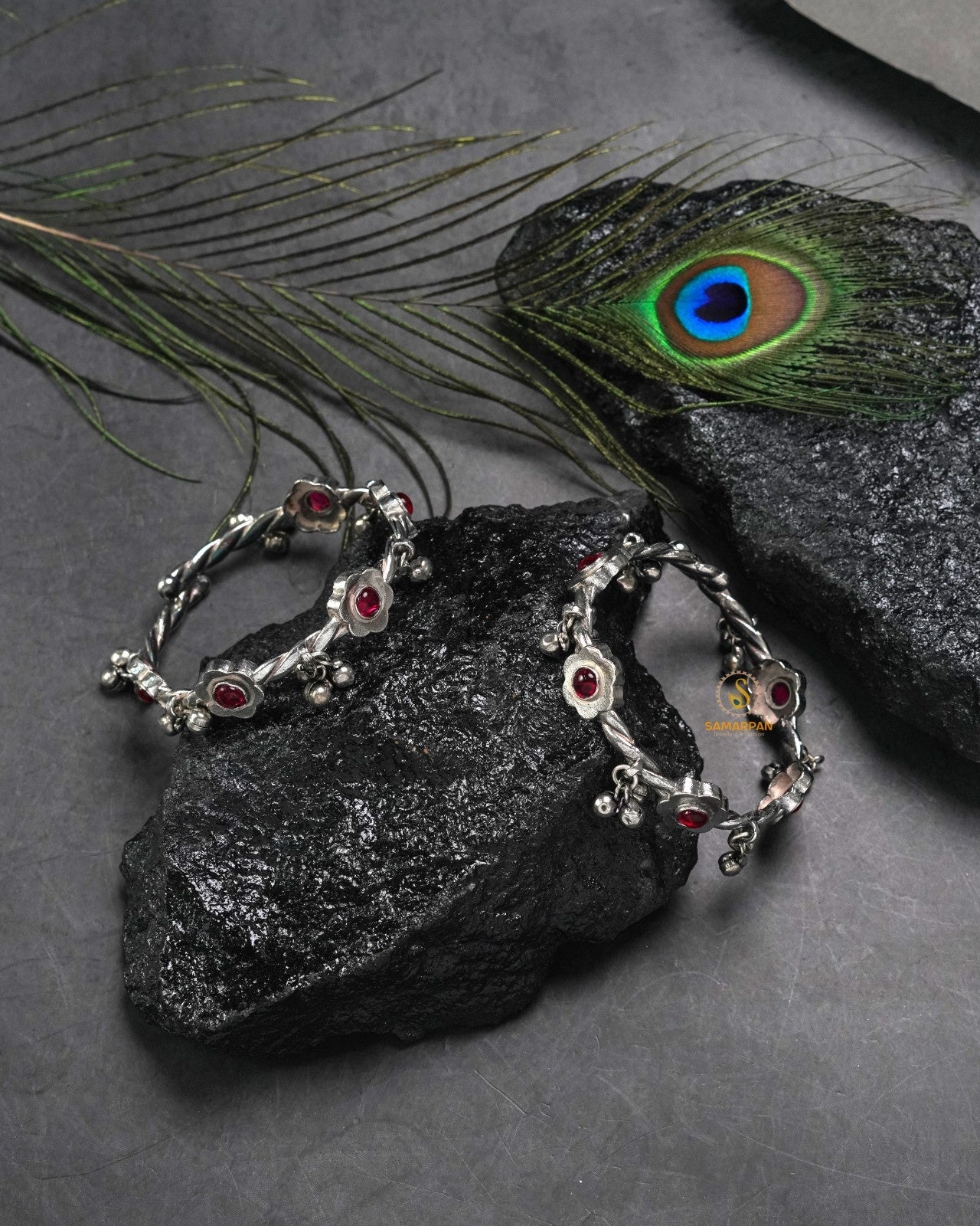 Statement tribal bangles and oxidised kangan set in bold ethnic design for festive and casual wear