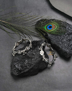 Statement tribal bangles and oxidised kangan set in bold ethnic design for festive and casual wear