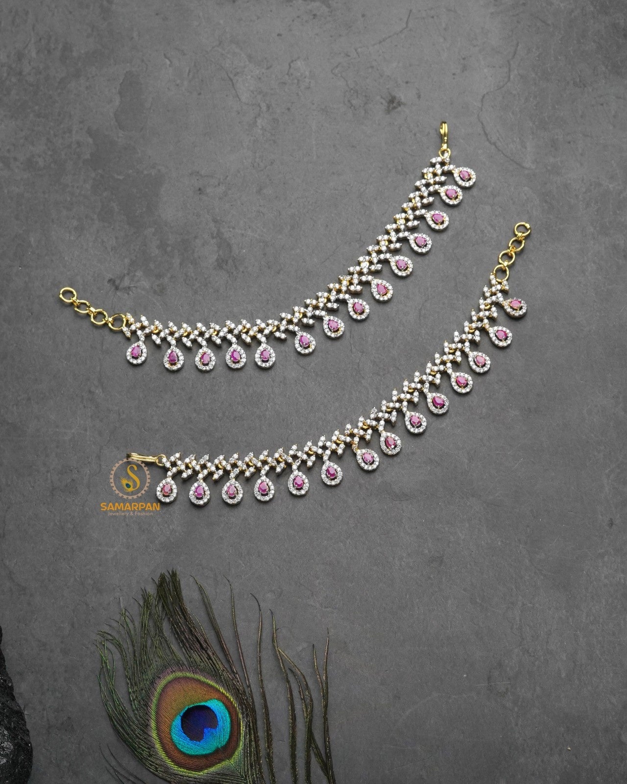 Traditional kanser hair jewellery for puja and temple wear