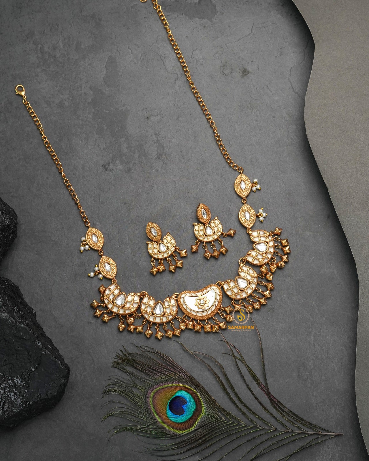 Golden Heritage necklace set for saree styling, weddings and festive occasions