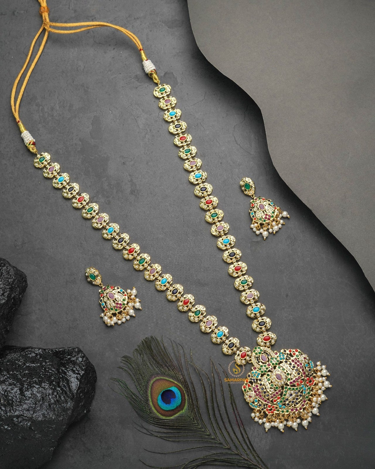 Elegant Amritsari Jadau pendant set party wear styling