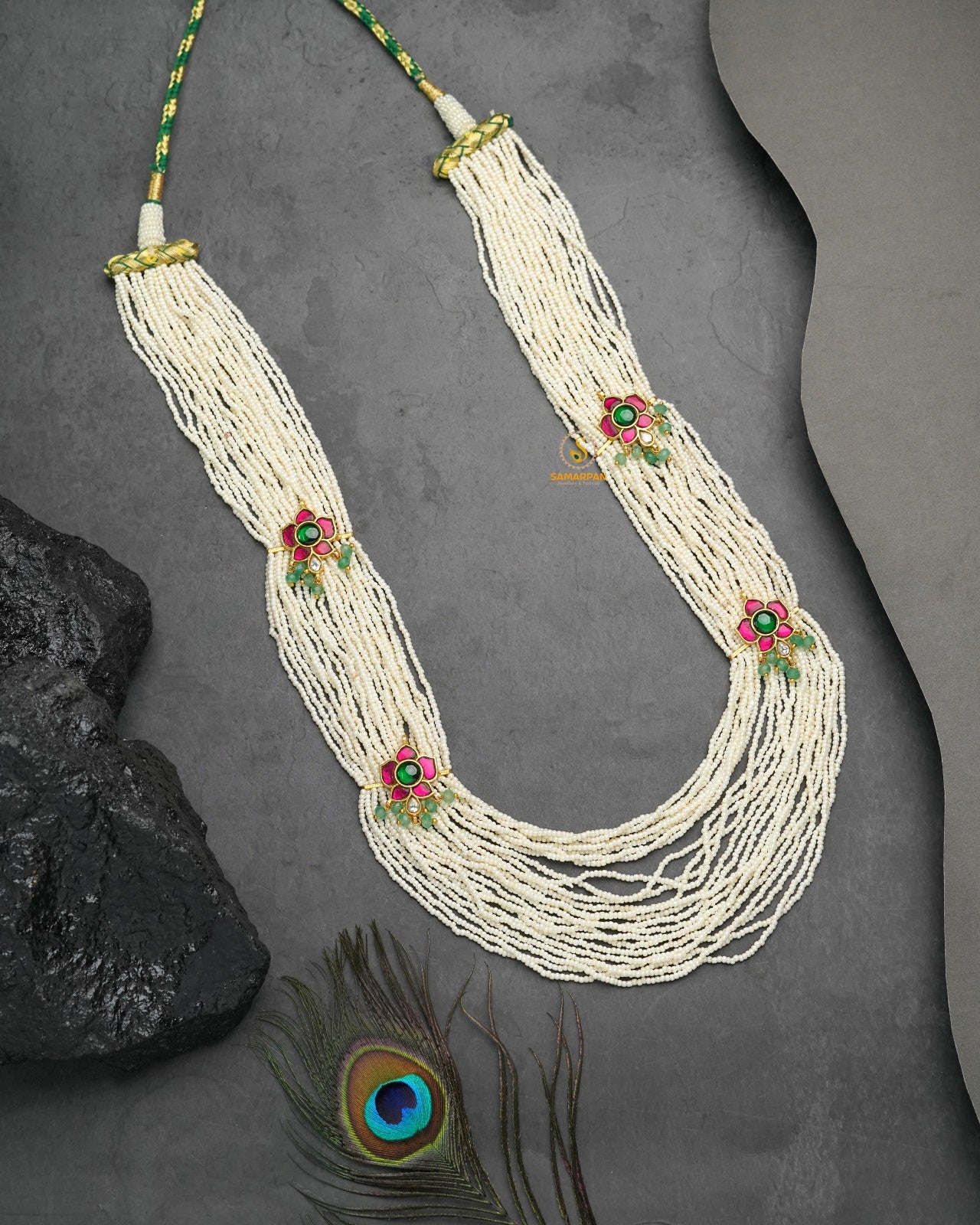 meenakari color pop jadau kundan pendant set with matching earrings