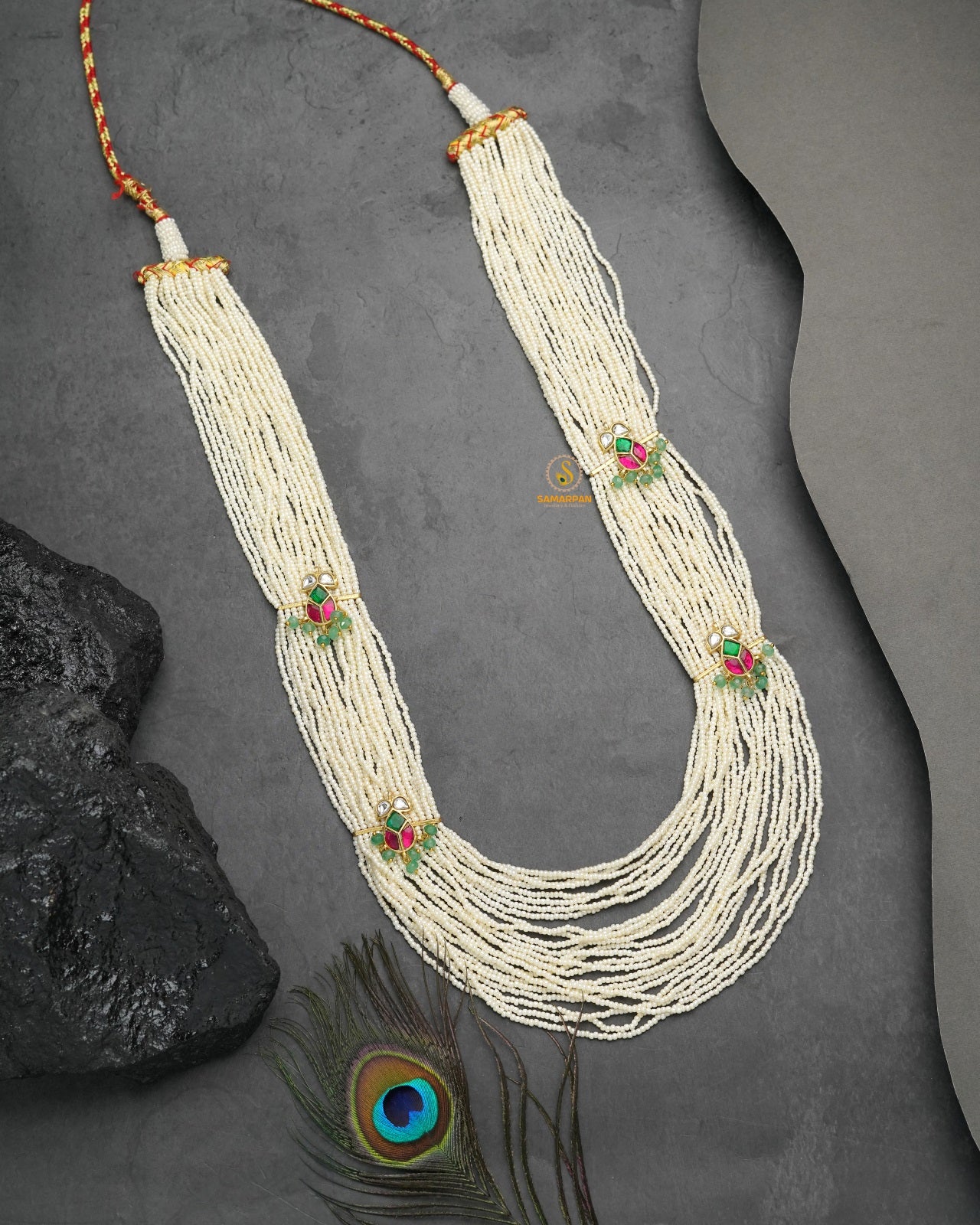 wedding guest ready jadau kundan pendant set with matching earrings