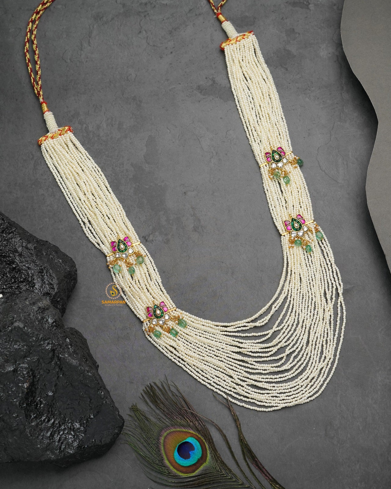 engagement spark jadau kundan pendant set with matching earrings