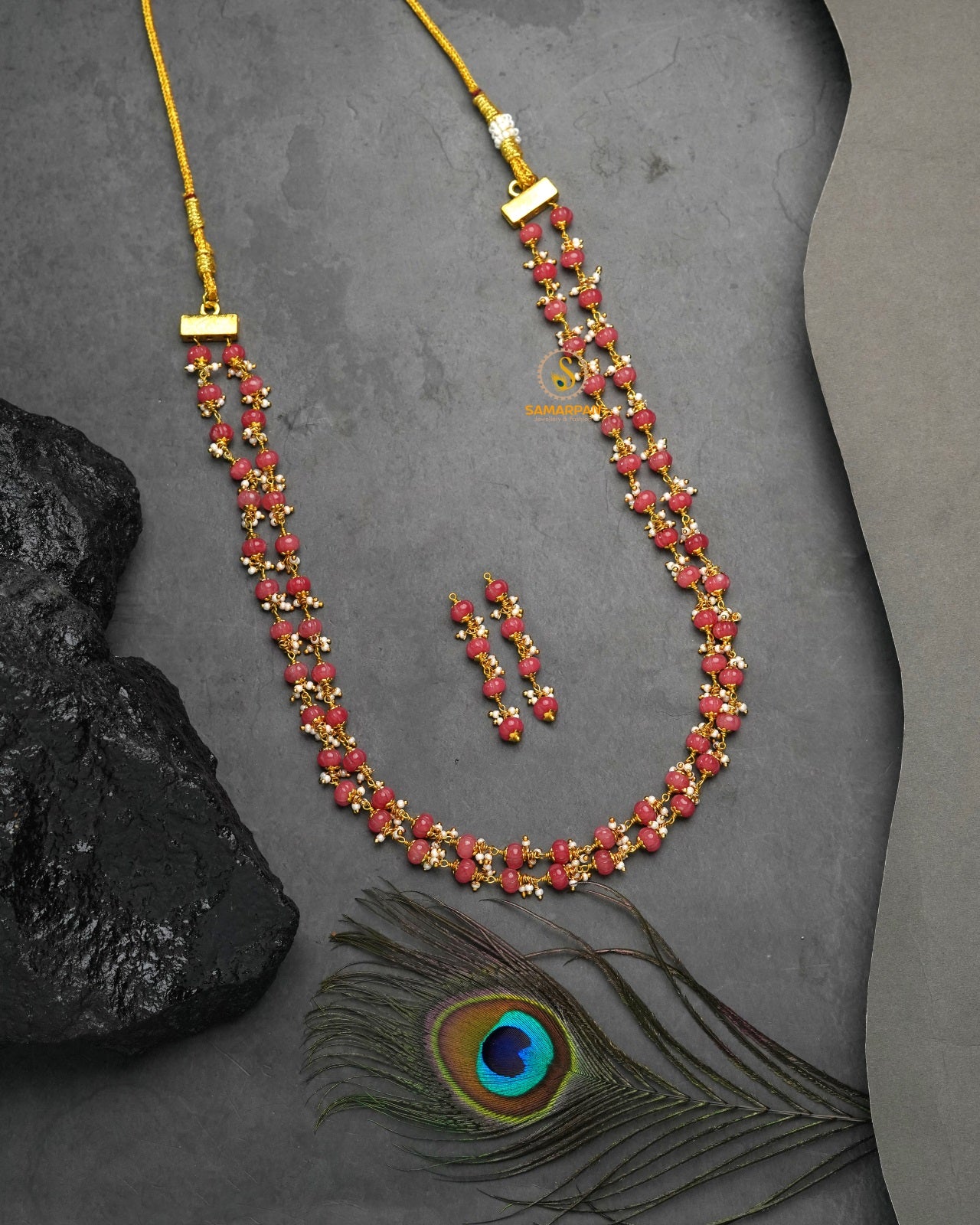 mint Jadau kundan mala necklace for bridal lehenga and saree looks